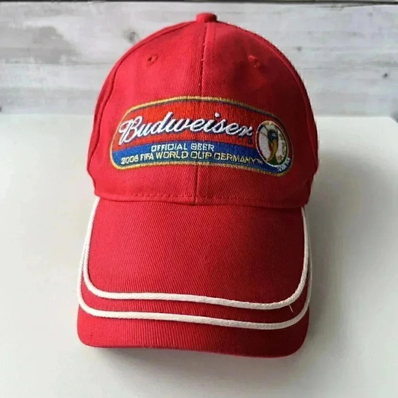 FIFA WORLD CUP HAT SOCCER BASEBALL CAP BUDWEISER OFFICIAL BEER 2006 - Picture 1 of 7